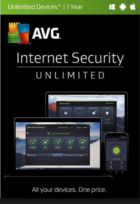 AVG Internet Security Unlimited Devices 2017 1 YEAR Global