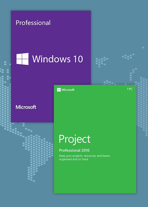 Windows10 PRO OEM + Project Professional 2016 Keys Pack