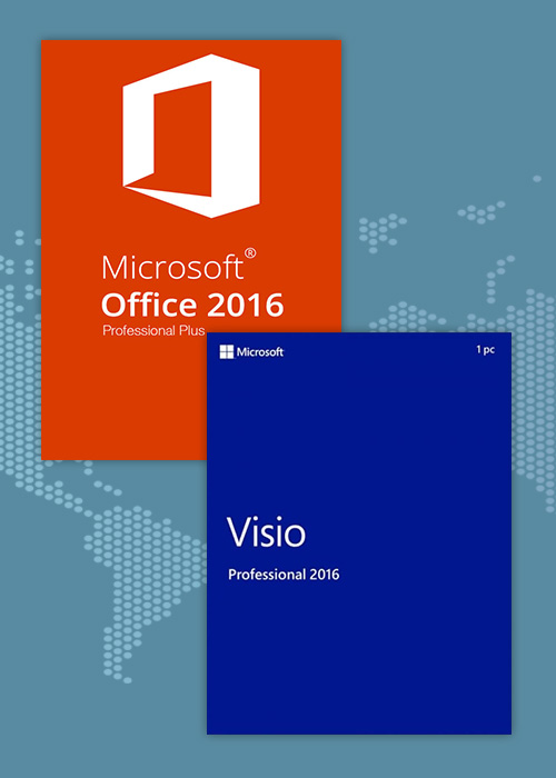 Office2016 Professional Plus + Visio Professional 2016  Key Pack