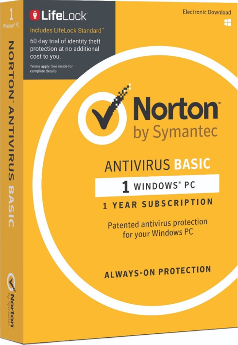 Norton AntiVirus Basic 1 PC 1Year Symantec Key North America
